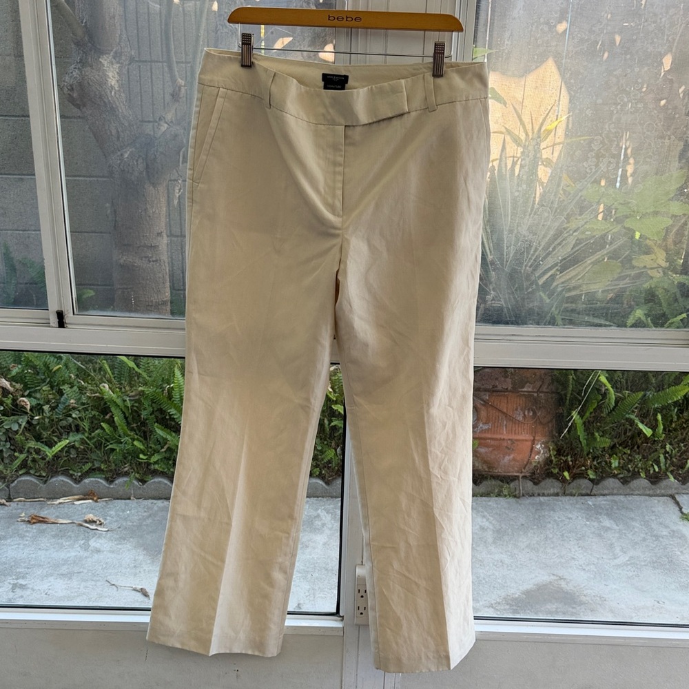 Talbots Cream Straight-Leg Signature Pants
